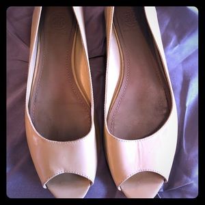 Tory Burch, camel patten leather flats, size 8 $18